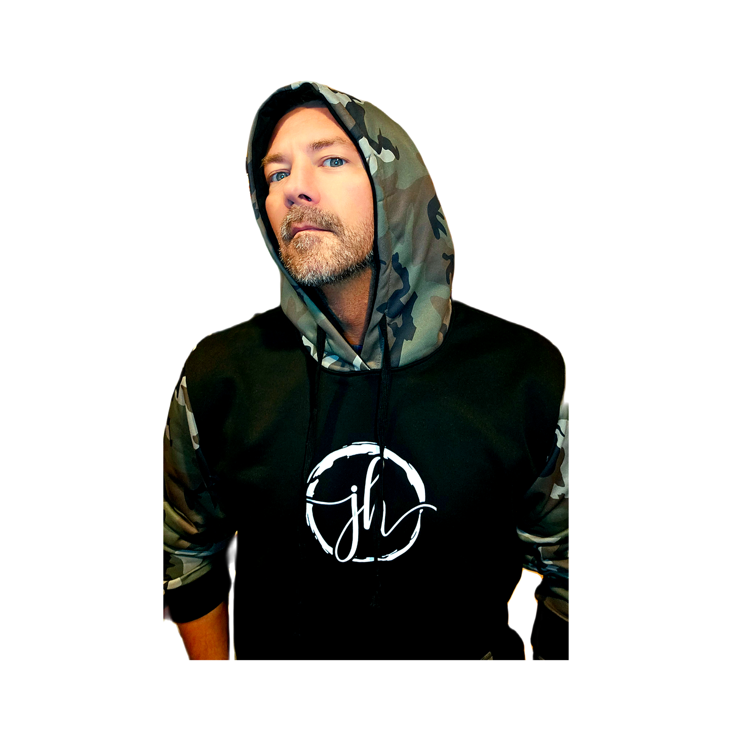 Black Camo JH Hooded Mens & Womens Zip Pocket Sweatshirt